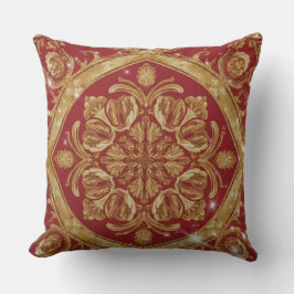 Almofada Custom Golden Red Ornate  – Personalized Luxury De