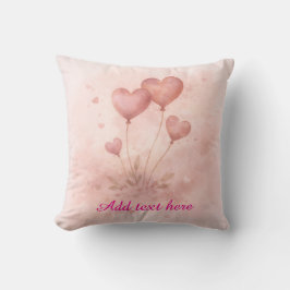 Almofada Custom Heart Balloon Throw Pillow