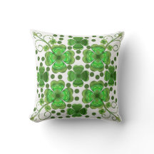 Custom Metallic Green Clover & Swirl Pattern 