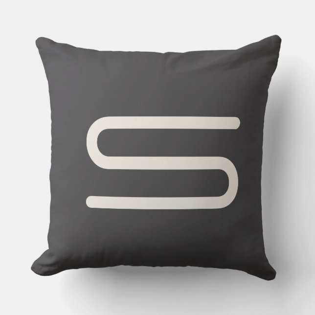 Almofada  Custom monogram name black and white typography (Frente)