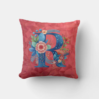 Almofada Custom Monogram Throw Pillow for Home