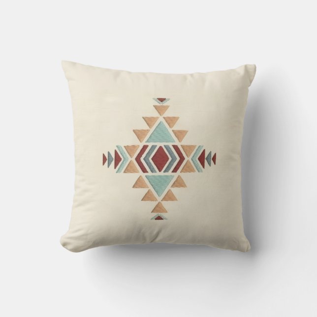 Almofada Custom Moroccan Geometric Embroidery Pattern Art T (Frente)