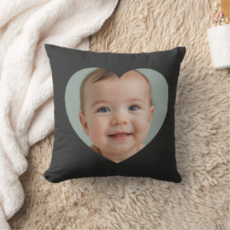 Almofada Custom mothers day photo heart mask Throw Pillow 