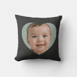 Almofada Custom mothers day photo heart mask Throw Pillow