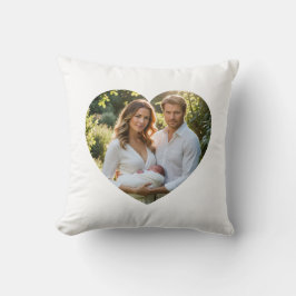 Almofada Custom mothers day photo heart mask Throw Pillow