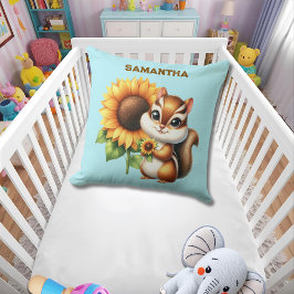 Almofada  Custom Name Autumn Chipmunk Pillow 