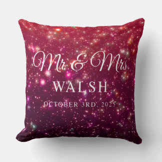 Almofada Custom Name & Date Galaxy Glitter Design