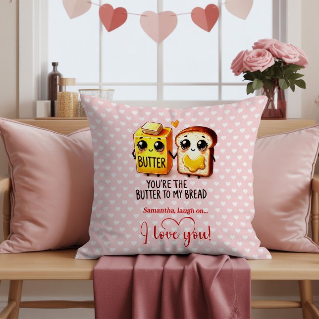 Almofada Custom Name Funny Food Valentine Pillow (Custom Name Funny Food Valentine Pillow)