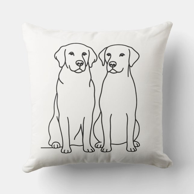 Almofada Custom Name Golden Retriever & Labrador Minimalist (Verso)