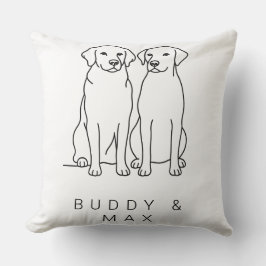 Almofada Custom Name Golden Retriever & Labrador Minimalist