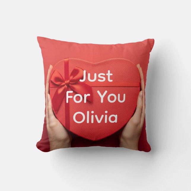 Almofada Custom name valentine gift cozy romantic (Frente)