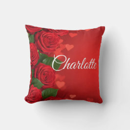 Almofada Custom Name Valentine red rose romantic