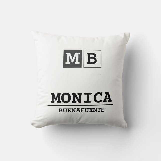 Almofada Custom Name with Initials monogram  (Frente)