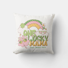 Almofada Custom One Lucky Mama Cute Retro Groovy