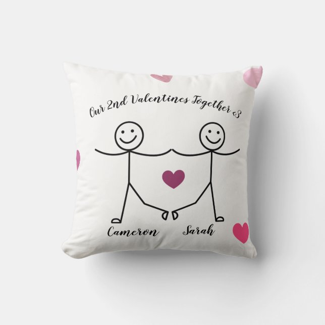 Almofada  Custom Personalized Valentines Pillow  (Frente)