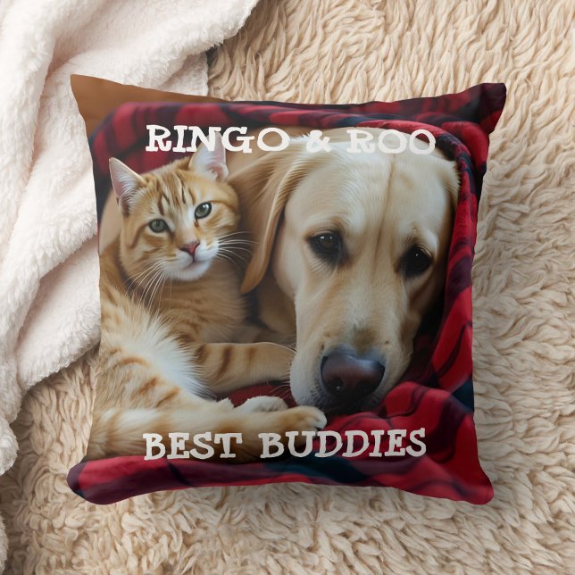 Almofada Custom Pet Pillow Best Buddies Cat Dog Names Gift  (Criador carregado)