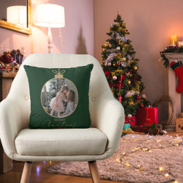 Almofada custom photo collage Merry Christmas bauble