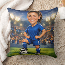Almofada Custom Photo-Face Soccer/Football Star Caricature