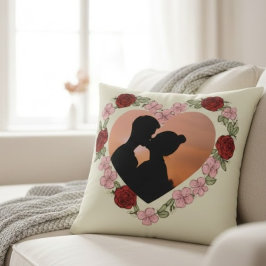Almofada Custom Photo Romantic Rose Heart Throw Pillow 