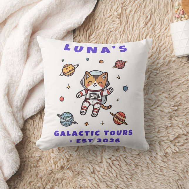 Almofada Custom Space Cat Astronaut Decorative Cushion (Cobertor)