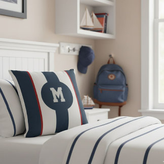 Almofada Custom Sports Style Pillow with Initial 