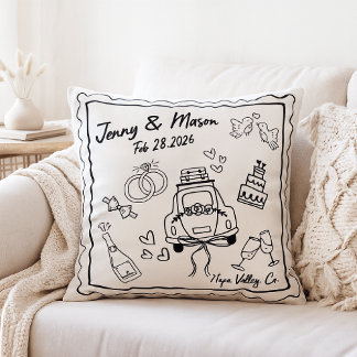 Almofada Custom Wedding Pillow Cover – Personalized Couple