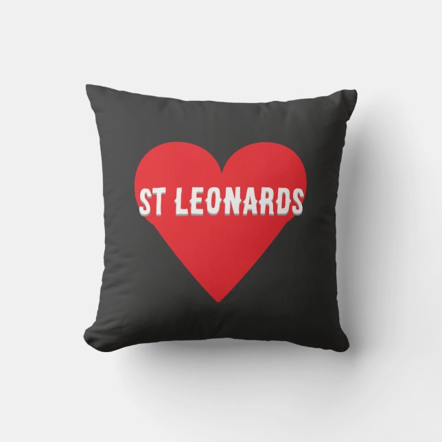 Almofada Custom your city or St Leonards heart Throw Pillow (Frente)