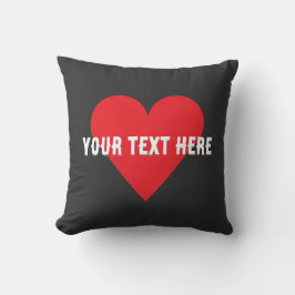 Almofada Custom your city or team heart Throw Pillow 