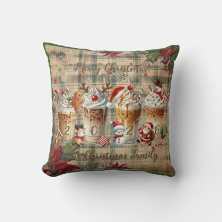 Almofada Customizable Christmas Pillow with coffee mugs