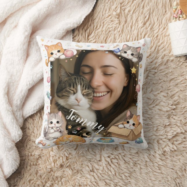 Almofada Customizable Photo and Name Pillow for Pet Lovers (Cobertor)