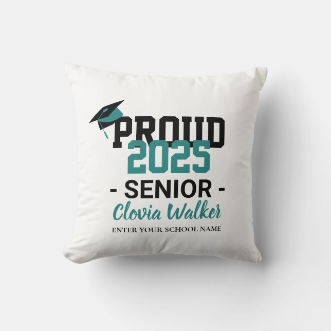Almofada Customized proud school senior graduate (Frente)