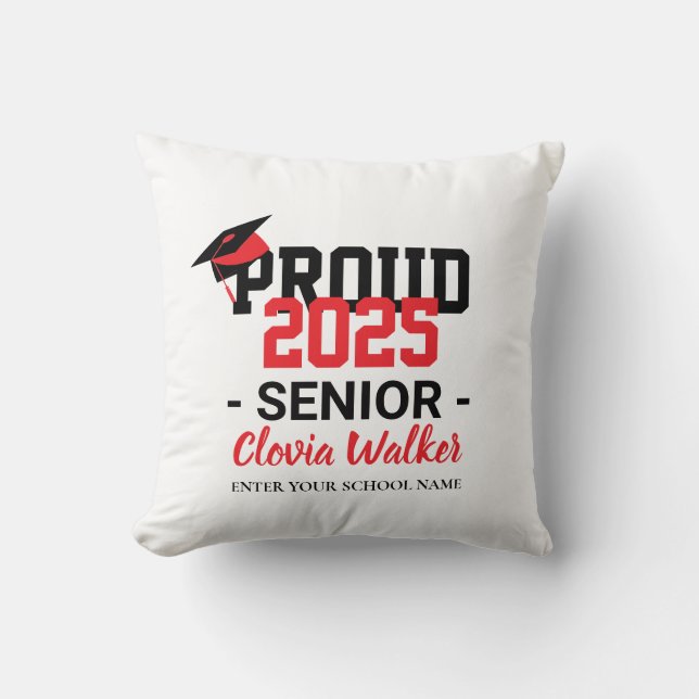 Almofada Customized proud school senior graduate (Frente)