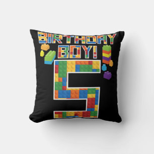 Almofada Cute 5th Birthday Gift 5 Years Old Block Building