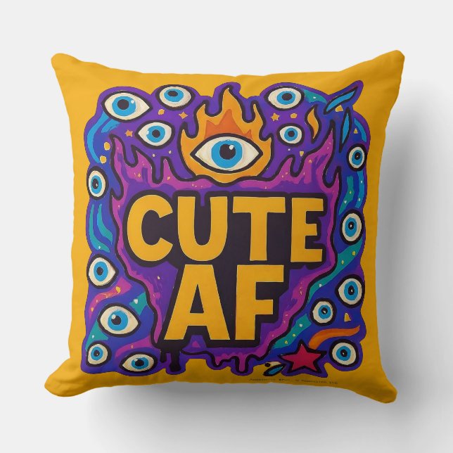 Almofada Cute AF Throw Pillow (Frente)
