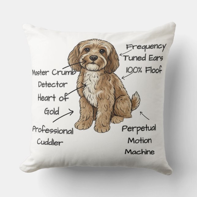 Almofada Cute Anatomy of a Cockapoo Dog Lover Gift (Frente)