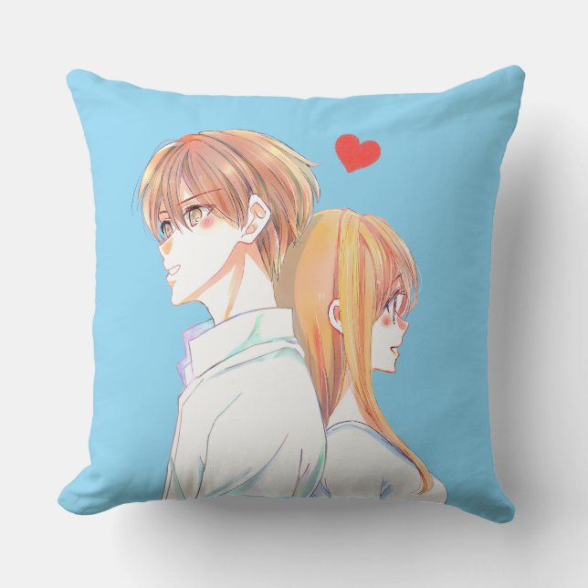 Almofada Cute Anime casal ilustração de amor (Frente)