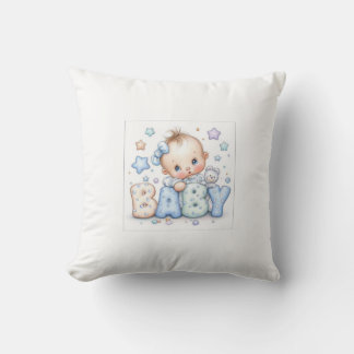 Almofada Cute Baby Boy with Teddy Bear & Stars | Sweet Nurs