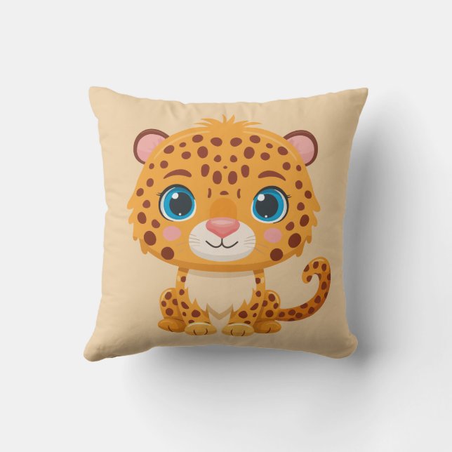 Almofada Cute Baby Leopard Safari Animal Kids (Verso)