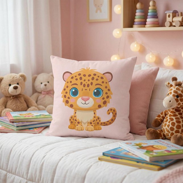 Almofada Cute Baby Leopard Safari Animal Kids (Criador carregado)