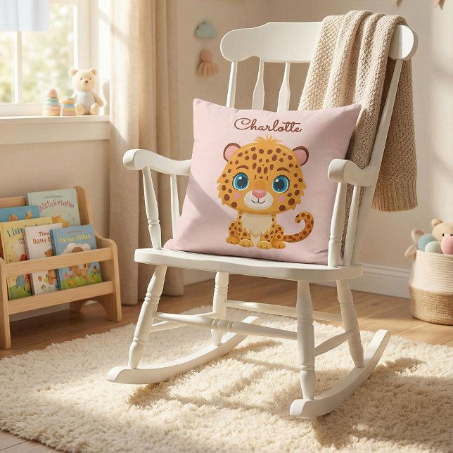 Almofada Cute Baby Leopard Safari Animal Kids (Criador carregado)