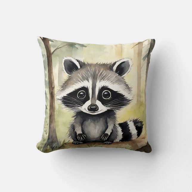 Almofada Cute Baby Raccoon (Frente)