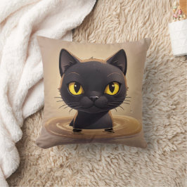 Almofada Cute Black Cat Swimming Decorative Art