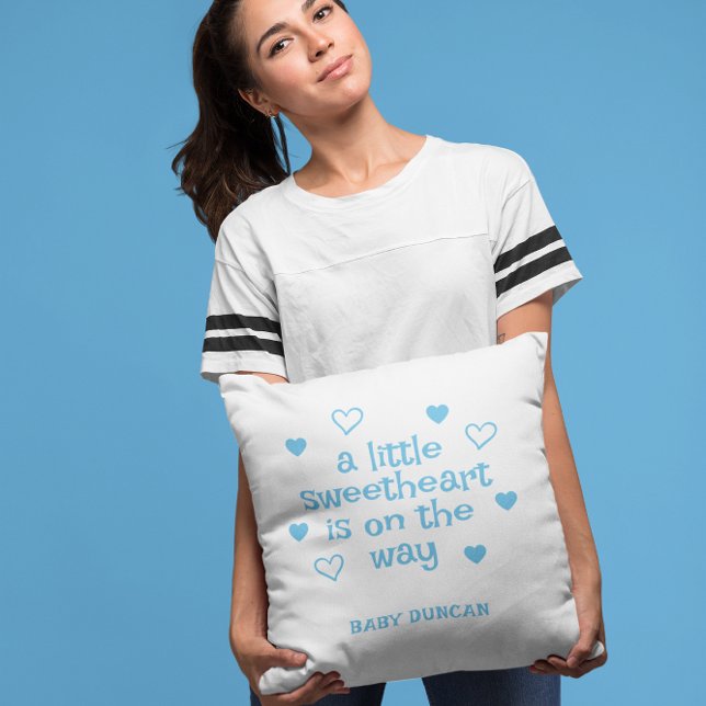 Almofada Cute Blue Baby Boy Shower (Criador carregado)