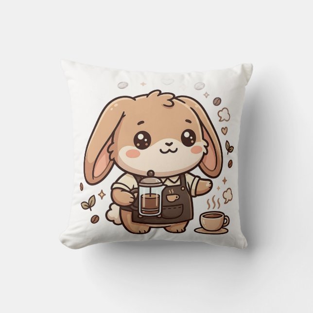 Almofada Cute Bunny Barista (Frente)