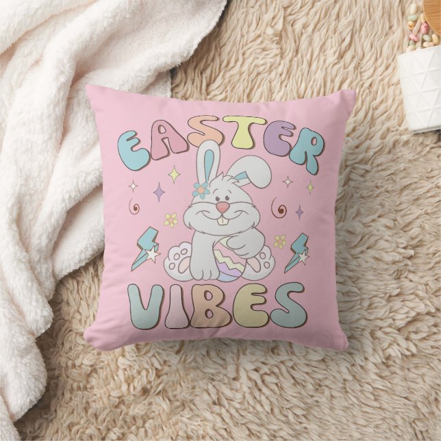 Almofada Cute Bunny Easter Vibes Pastel Spring  (Cobertor)