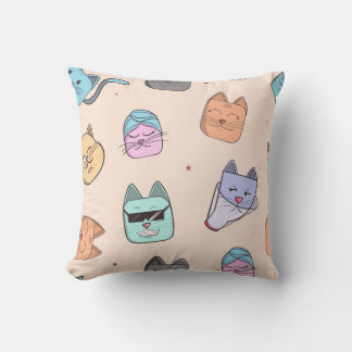 Almofada Cute Cartoon Cat Kitty Faces Pattern Patterns | Pa