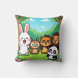 Almofada Cute Cartoon Forest Animals Friends 