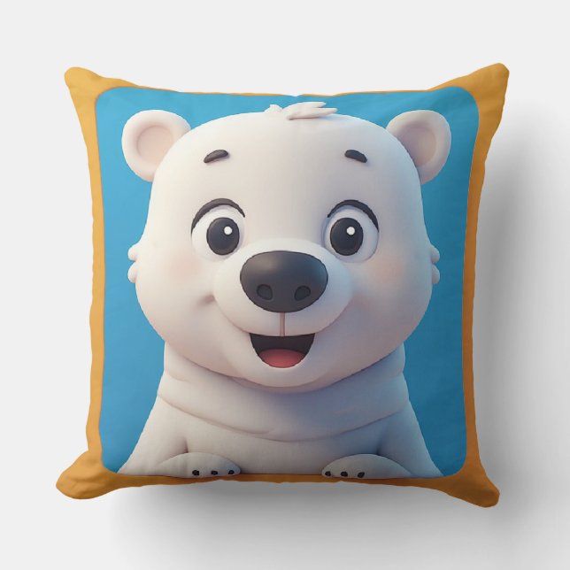 Almofada Cute Cartoon Polar Bear Character  (Frente)