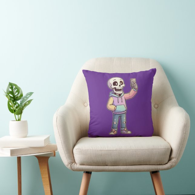 Almofada Cute Cartoon Skeleton Selfie - Full Body Trendy  (Cadeira)