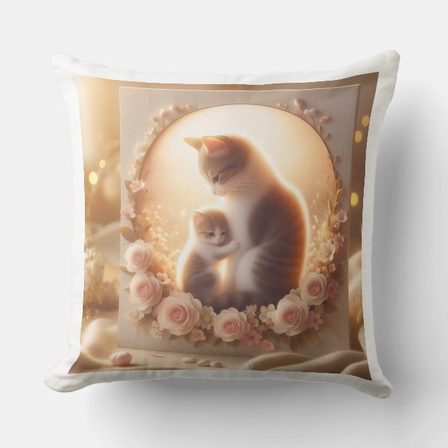 Almofada Cute Cat Mom – Presente do Dia das Mães (Frente)